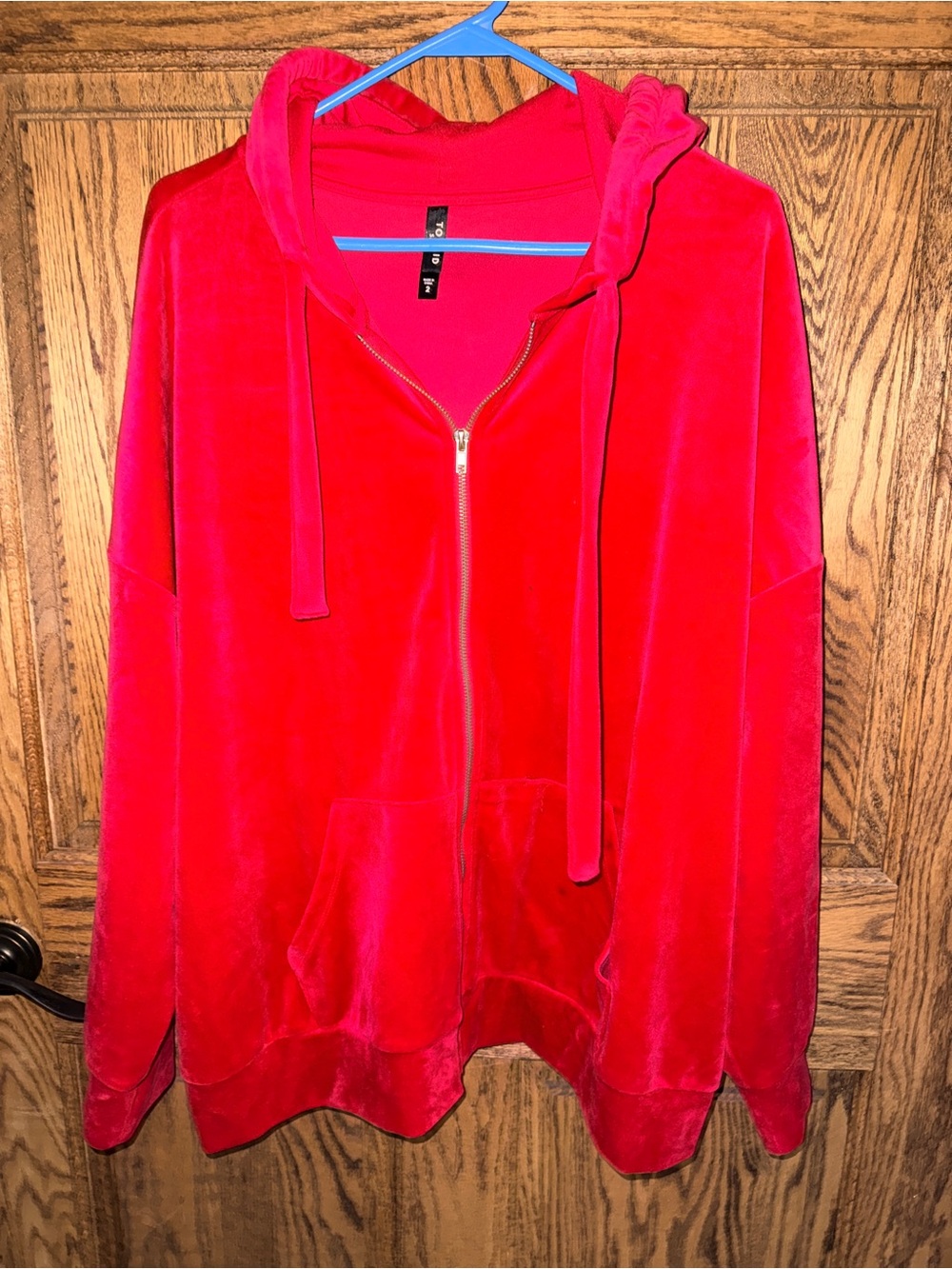 Torrid sleep Bright Red Velour Zip-Up Hoodie